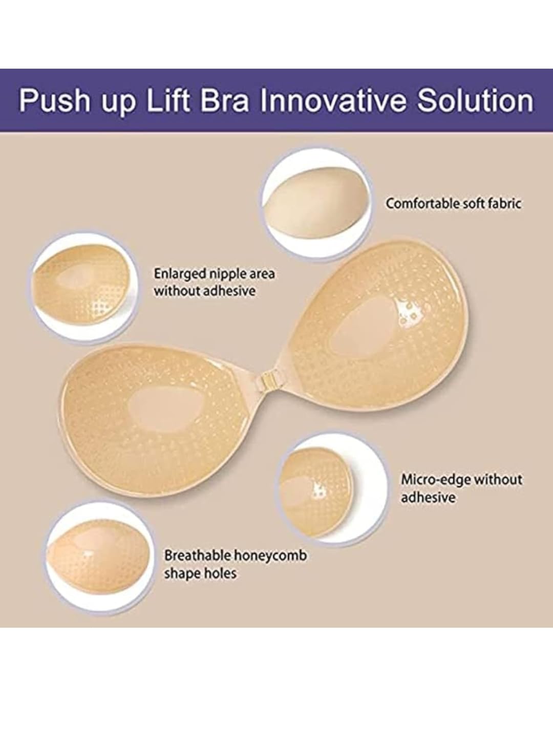 AKHIRAH Women Strapless Push Up Bra - Skin - Image 4