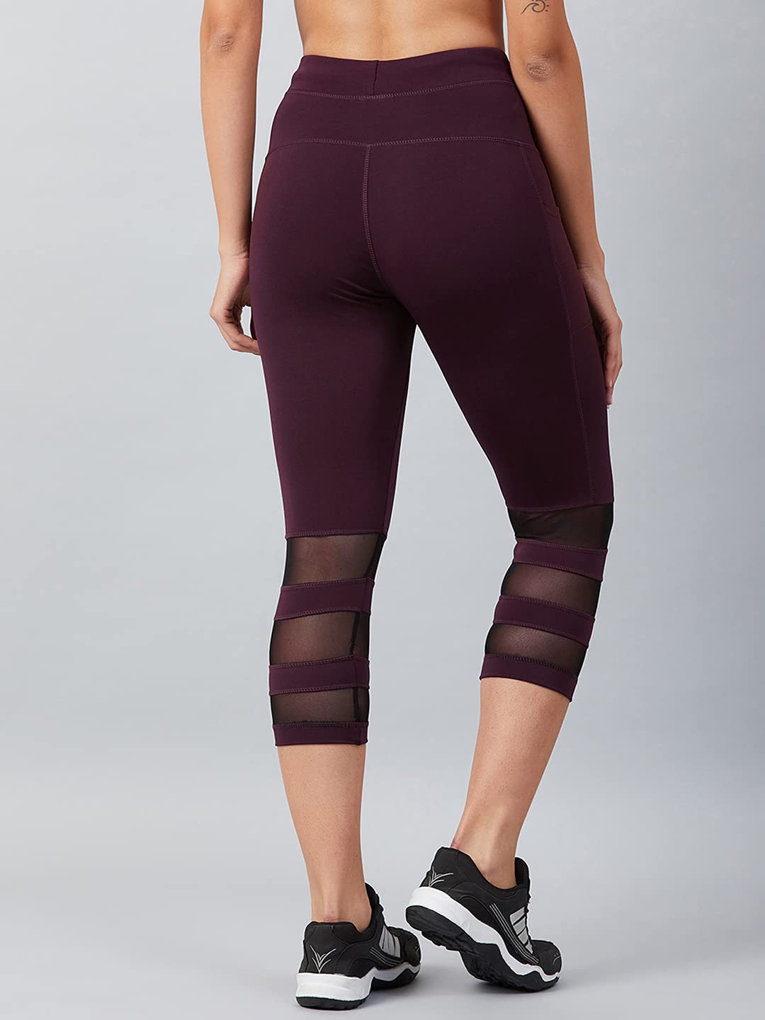 Blinkin Activewear High-Waisted Gym Leggings for Women - Maroon - Image 3