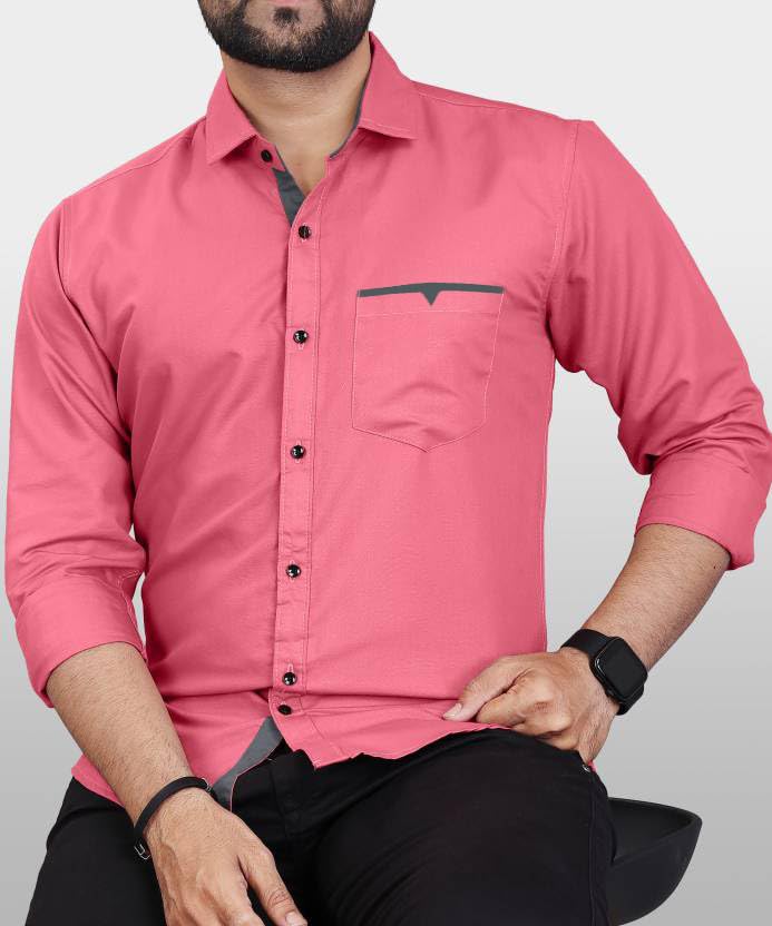 CB-COLEBROOK Men's Dark Pink Cotton Casual Shirt - Image 4