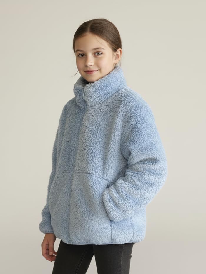 Alan Jones Girls Furry Fleece Jacket - Image 3