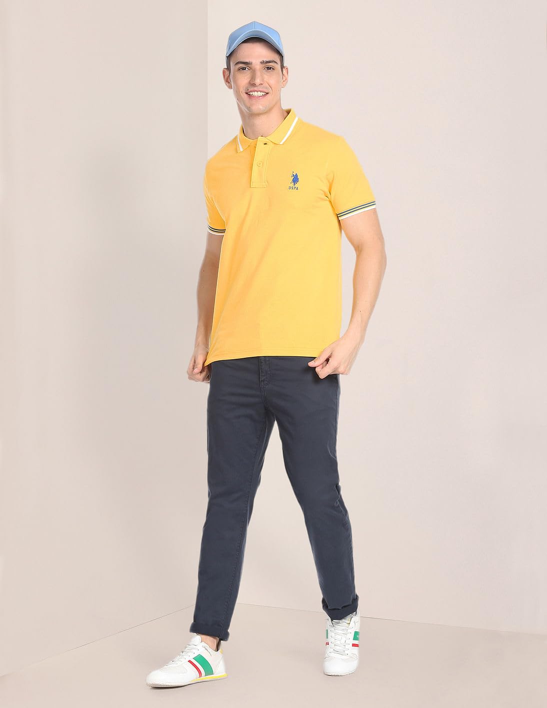 U.S. Polo Assn. Mustard Striped Collar Polo - Image 3