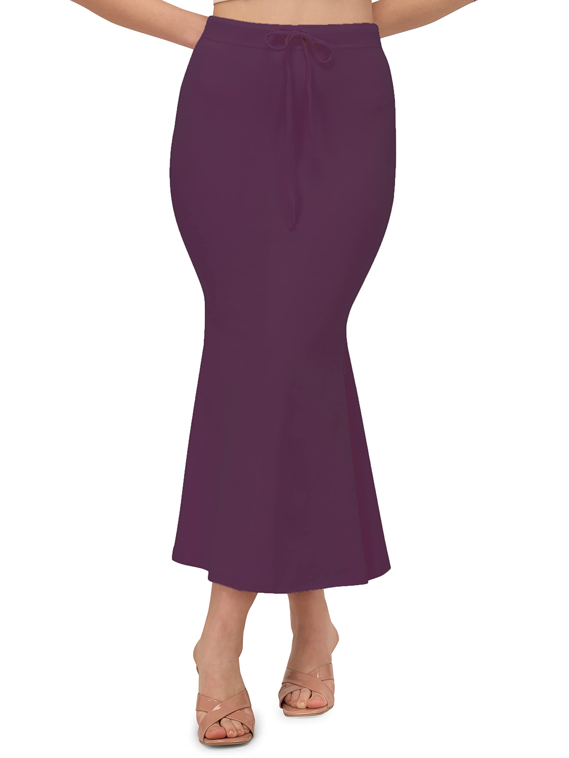 Mehrang Wine Saree Shapewear for Women