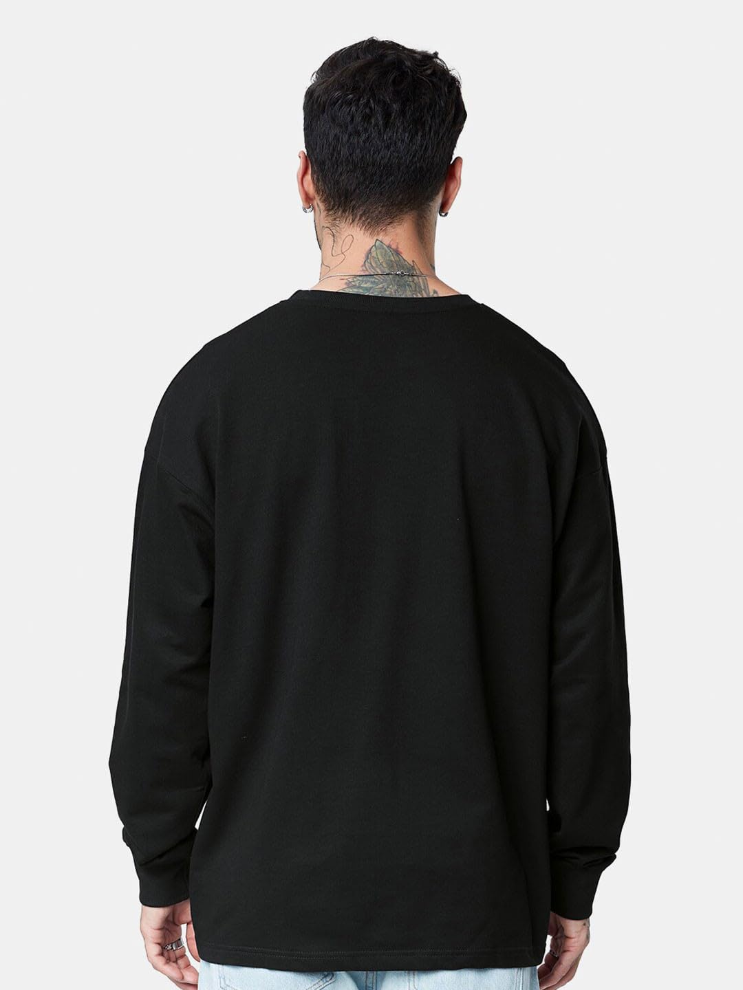 LEOTUDE Men's Oversized Printed Tshirt - Black - Image 4