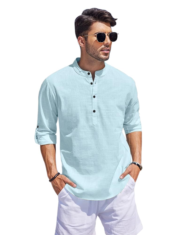 Bellstone Men's Kurta - Aqua - Image 3