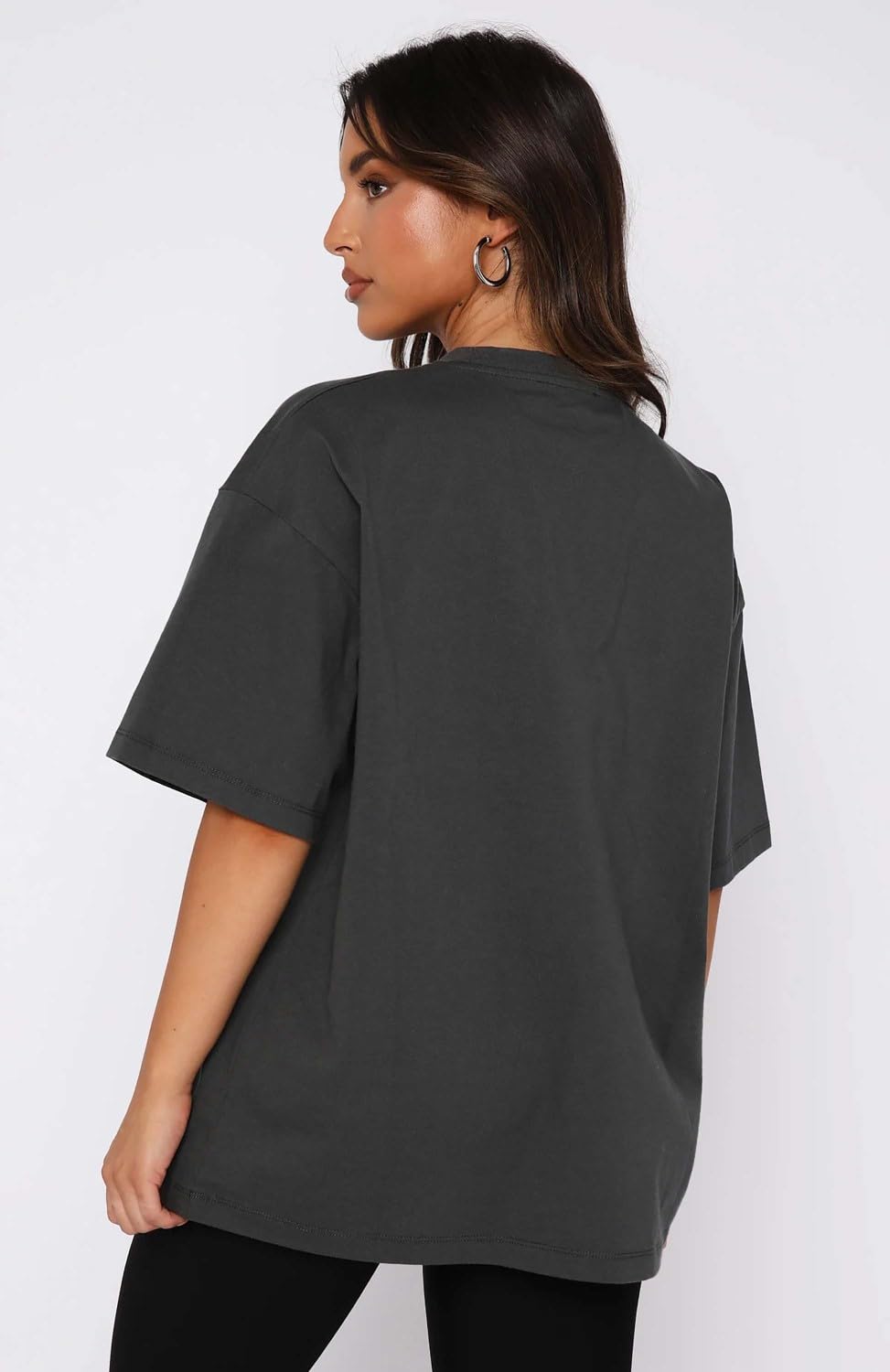 London Hills Women Oversized T-Shirt - Charcoal - Image 4