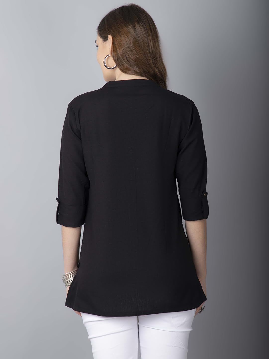 Pistaa Black Cotton Kurti for Women - Image 5