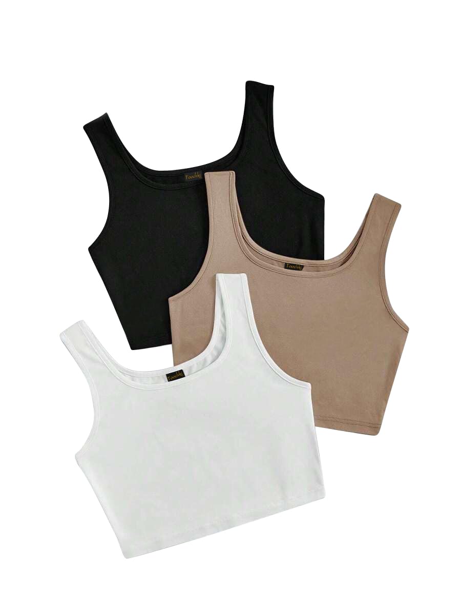 Toochki Women's Crop Tops - Black White Beige