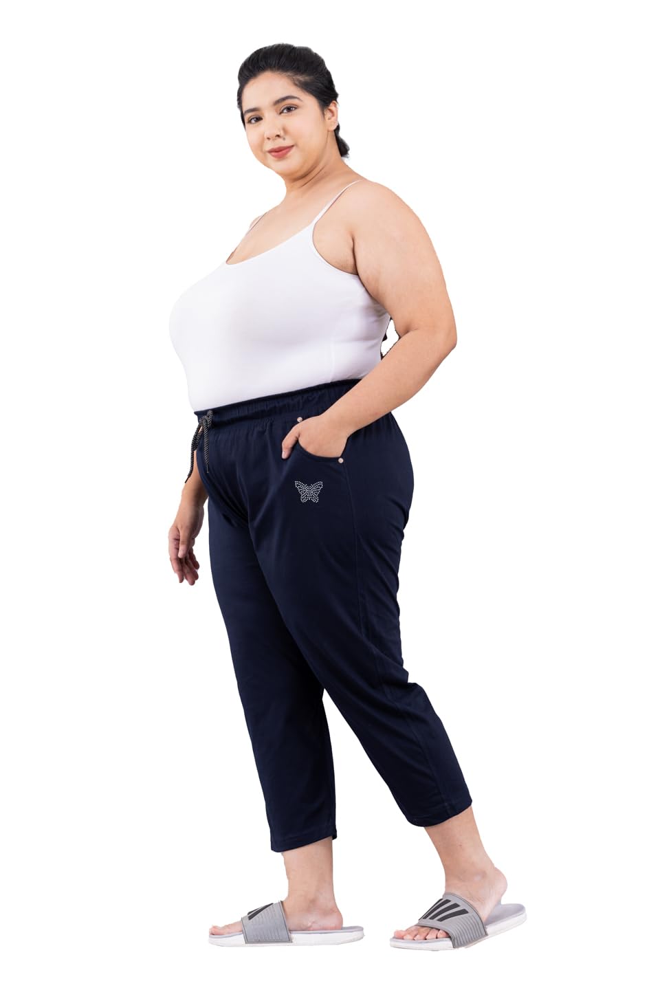 Cupid Women's Capri Pant - Navy Blue