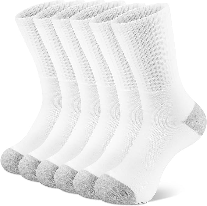 GarbGlide Men's White Crew Socks