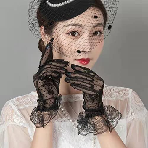 Anzailala Women's Black Lace Gloves - Image 2