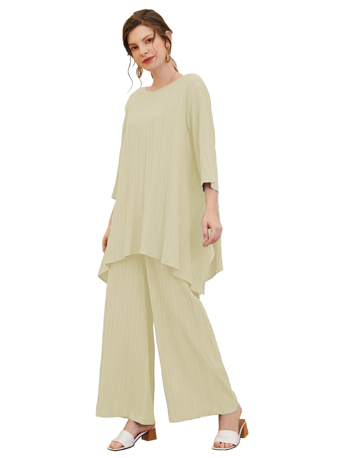 TADKEE Women Cotton Blend Striped Co-ord Set