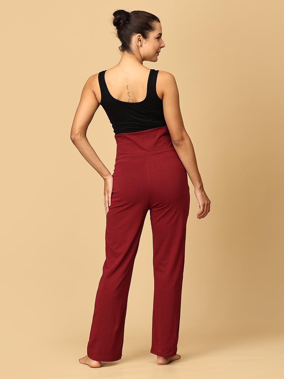 The Mom Store Maternity Track Pants - Maroon Navy Black - Image 4