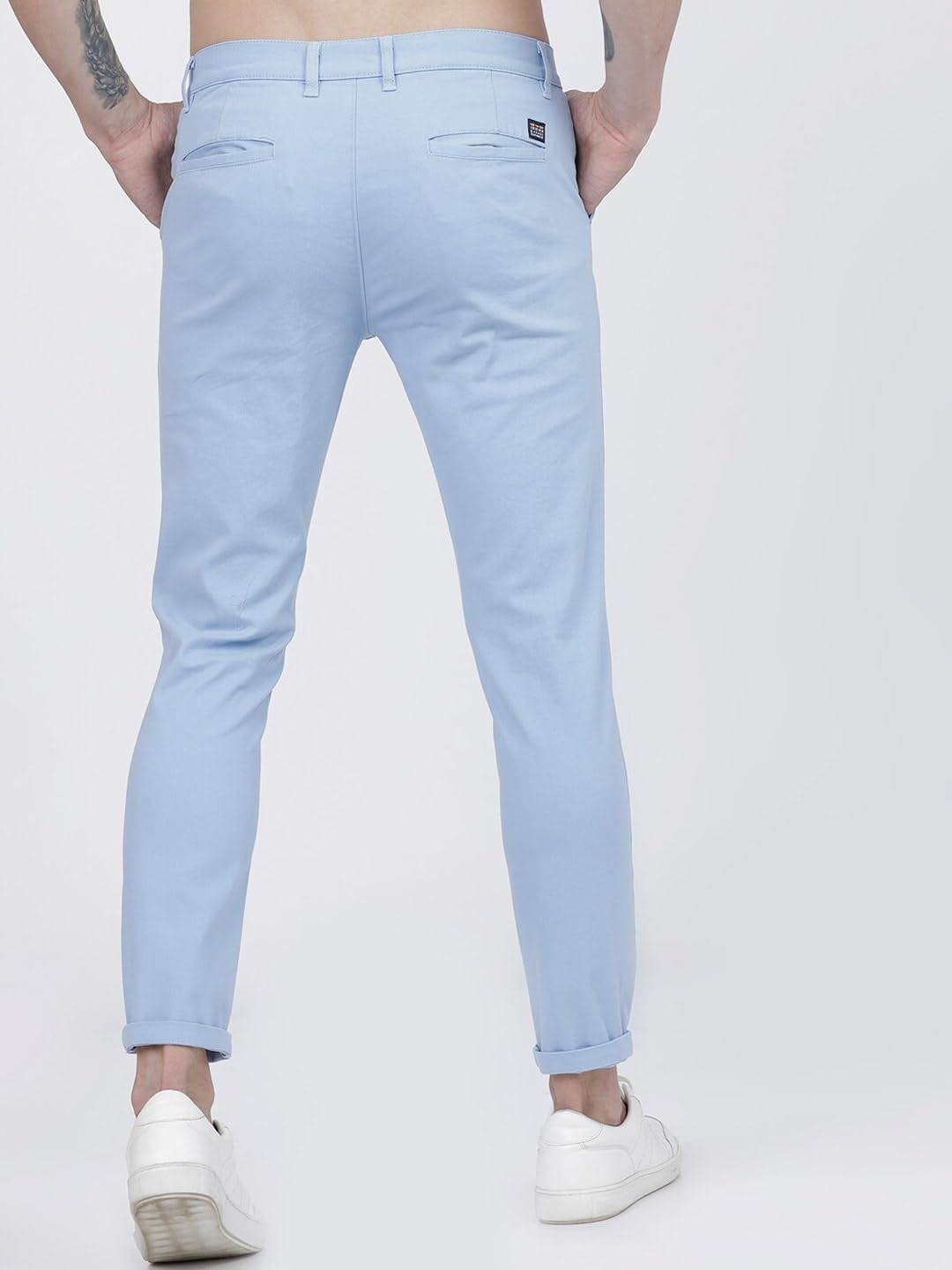 The Indian Garage Co Men's Lt Blue Stretchable Chinos - Image 4