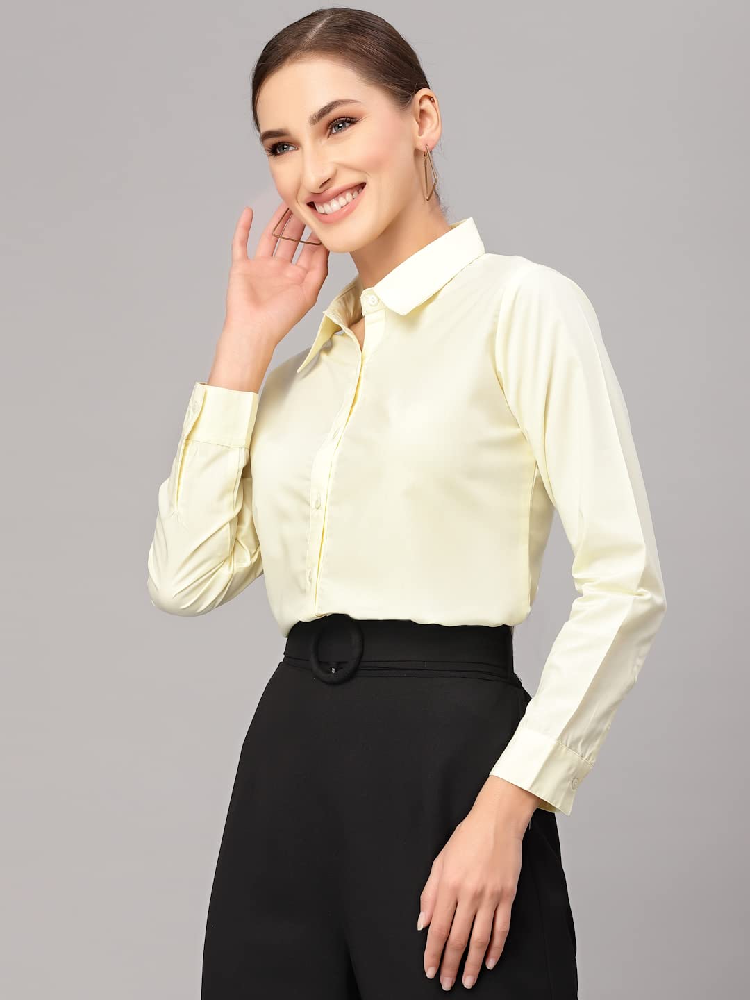 Style Quotient Women Yellow Formal Shirt - Image 4