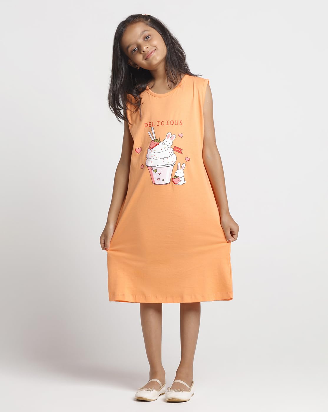 T2F Girls Cotton Sleeveless Nightdresses - Image 3