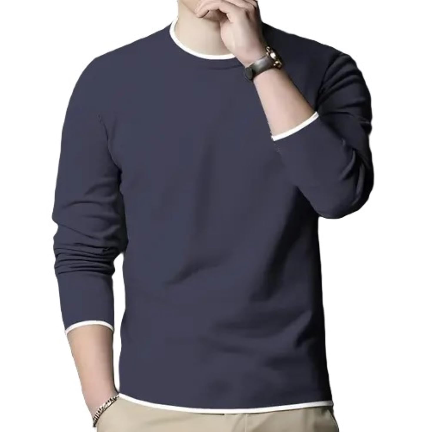 Irana Men's Navy Casual T-Shirt