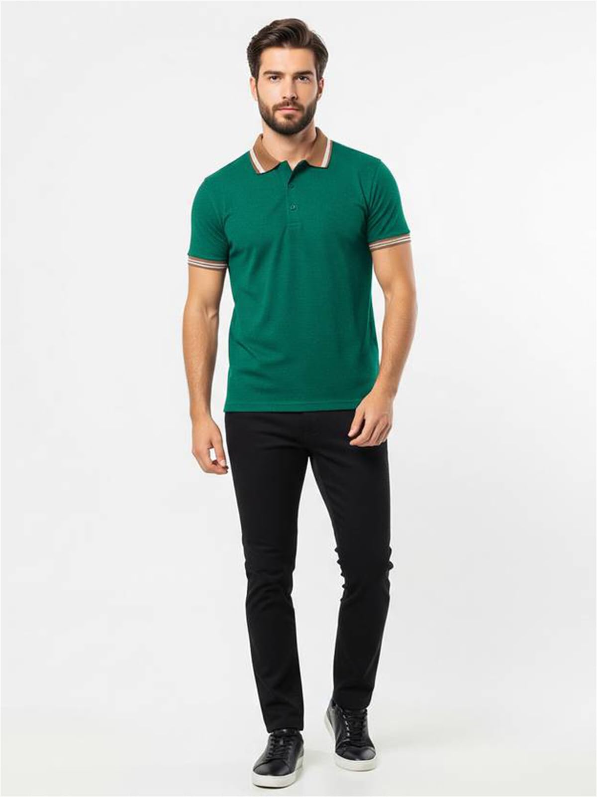 Veirdo Men's Polo T-Shirt with Colored Collar - Image 5