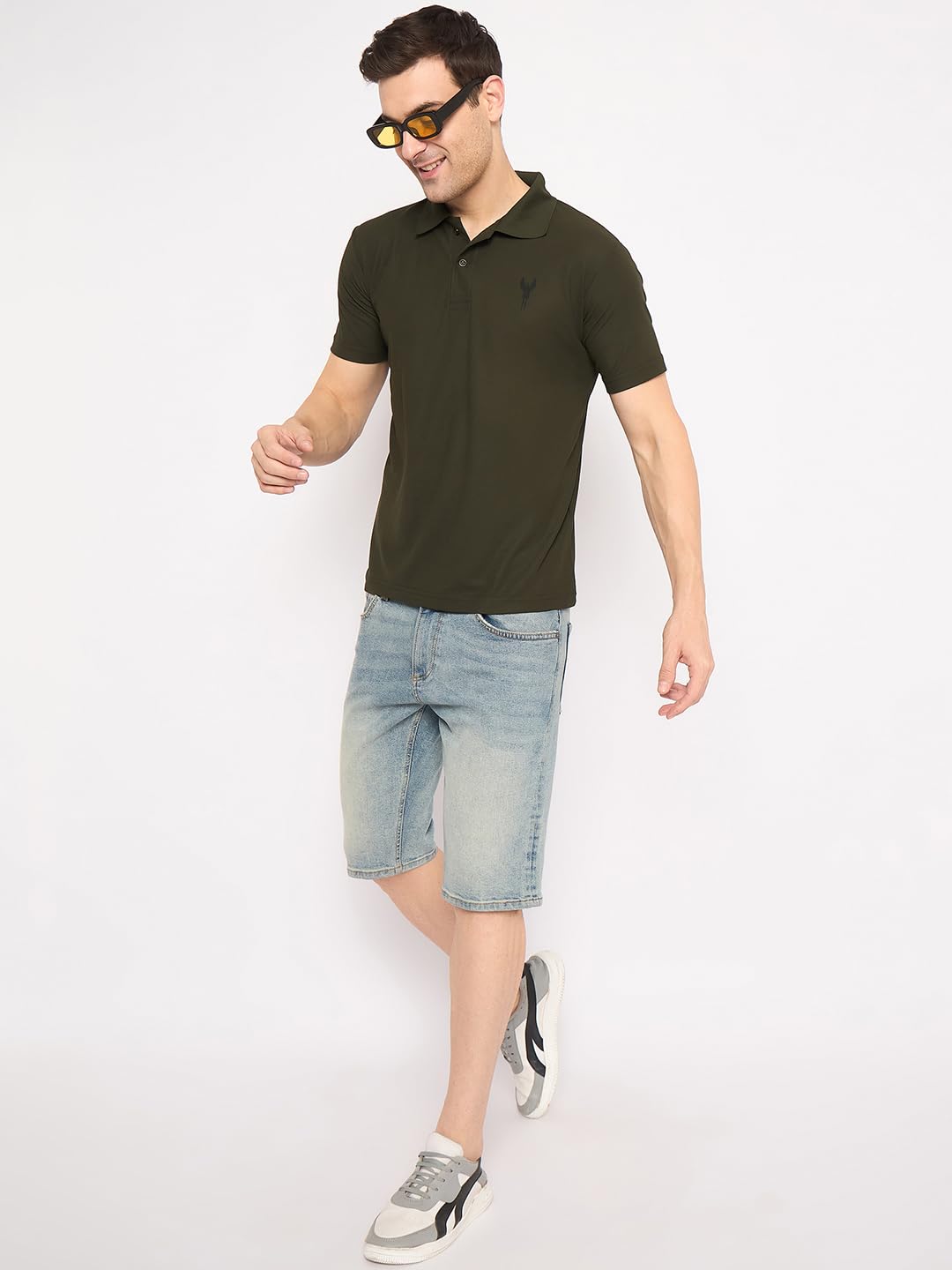 KASMA Men's Olive Polo T-Shirt - Image 5