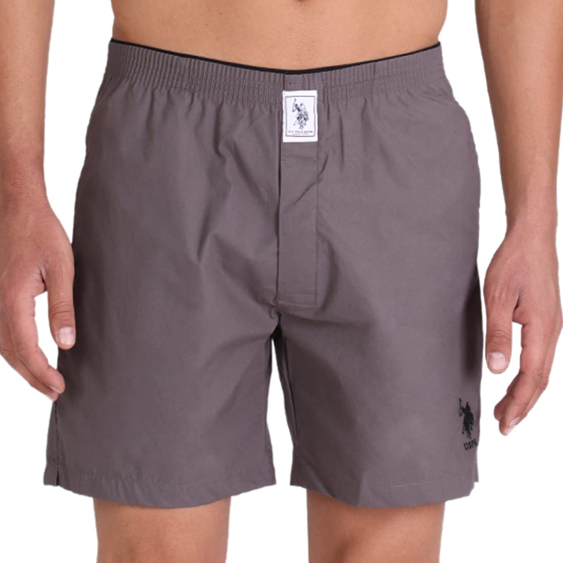 U.S. POLO ASSN. Mens Cotton Brushed Boxers - Grey