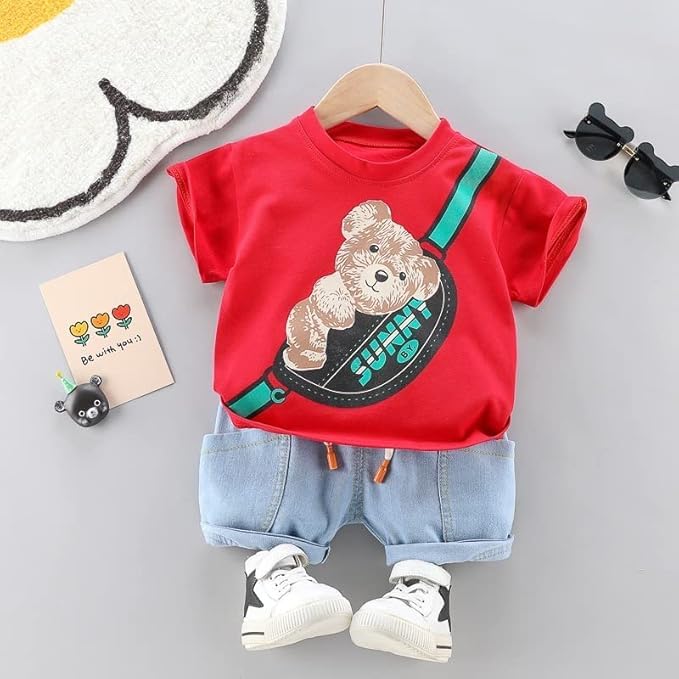 Googo Fashion Boy Sweatshirt Set - Red - Image 3
