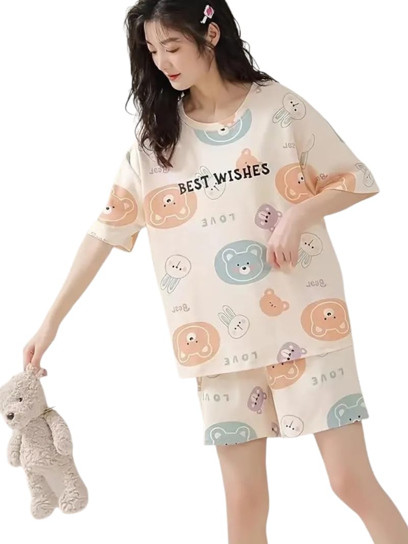 LOUIS LUXE Cream Women's Pyjama Set