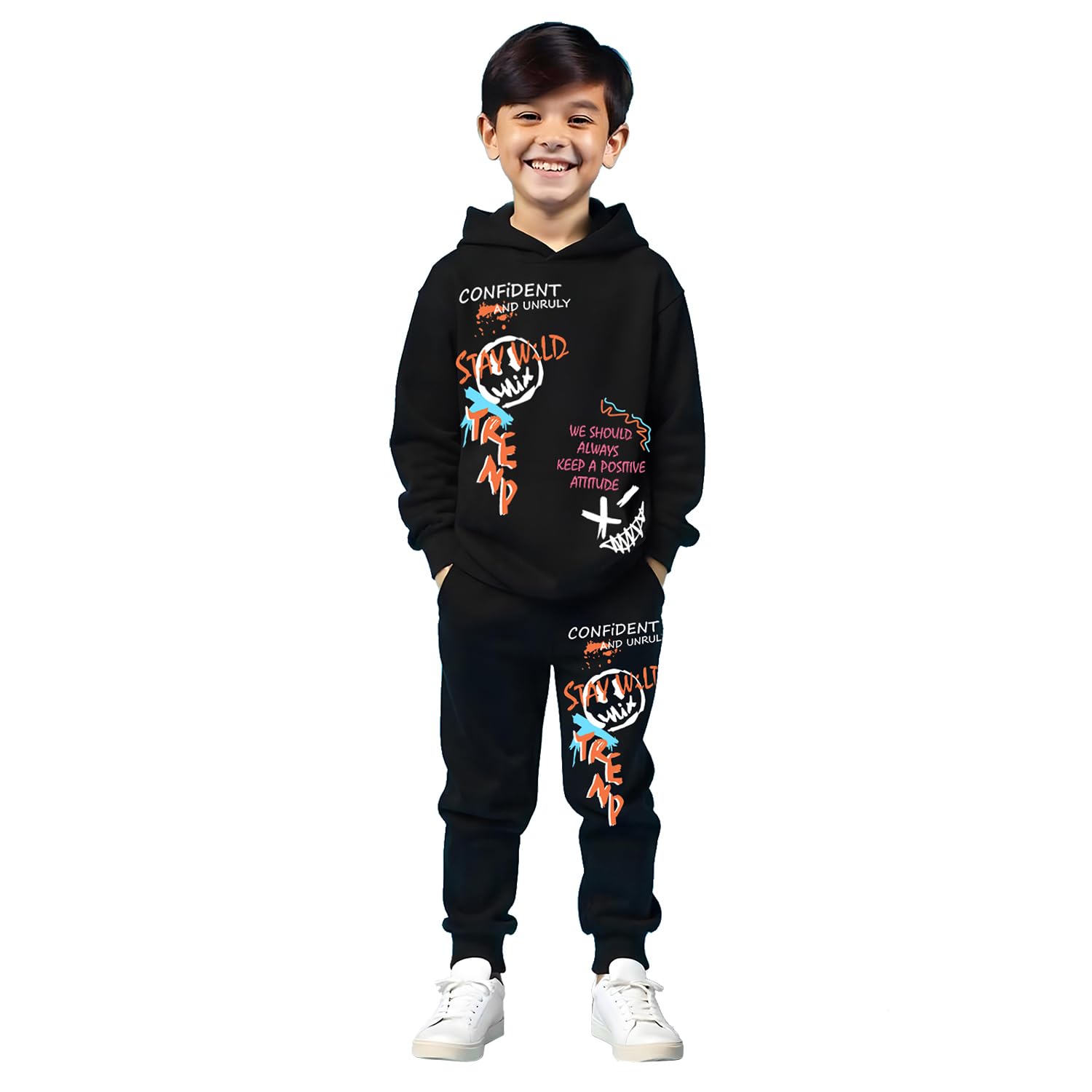 Trampoline Boys Hooded T-shirt and Trackpant Set