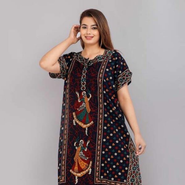 GarbGlide Women's Cotton Printed Night Dress - Image 3