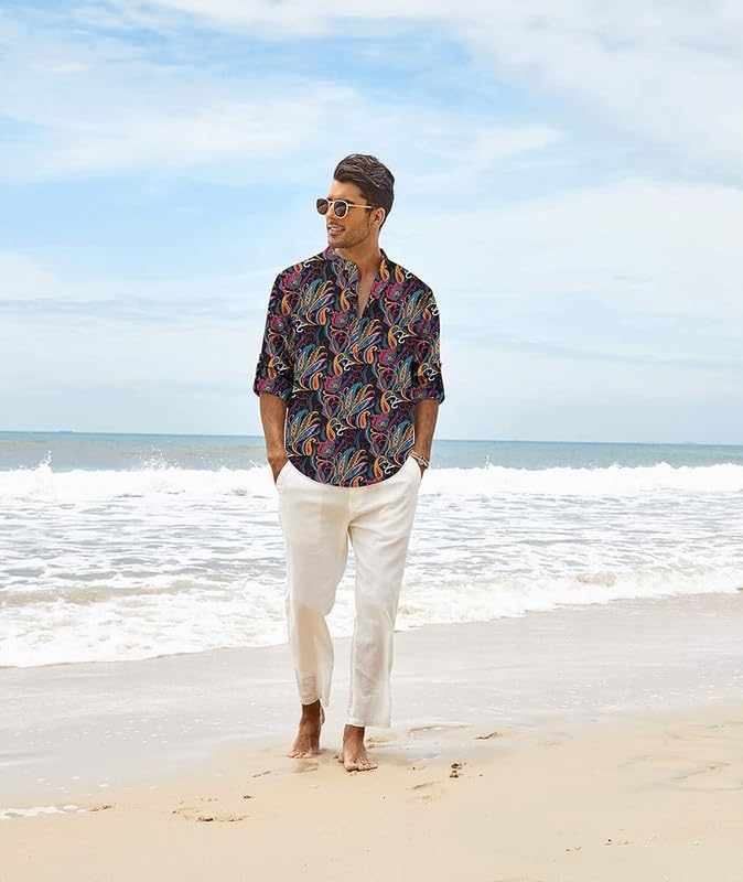 Bellstone Men's Polycotton Shirt - Black Floral - Image 3