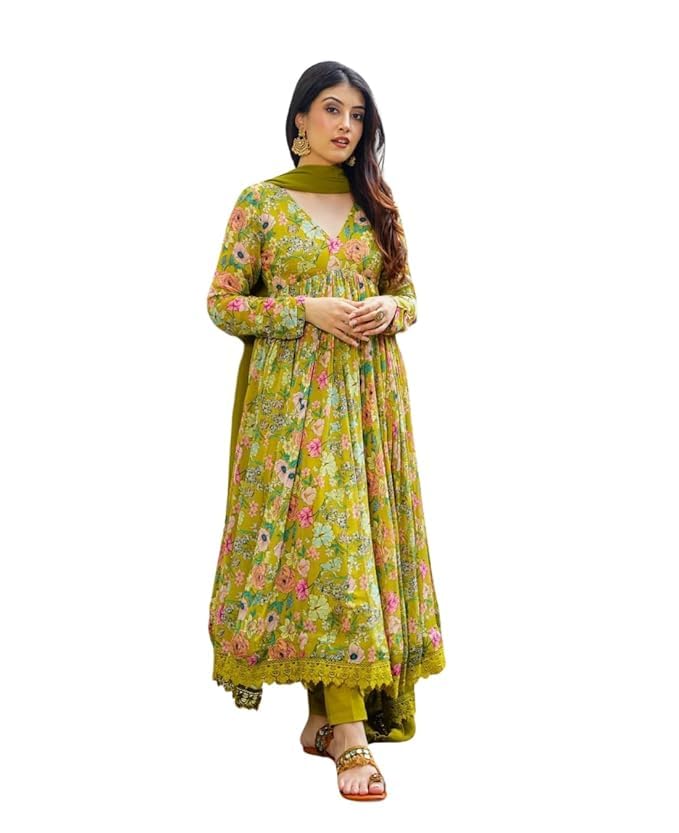 KD Women's Floral Anarkali Kurta Set