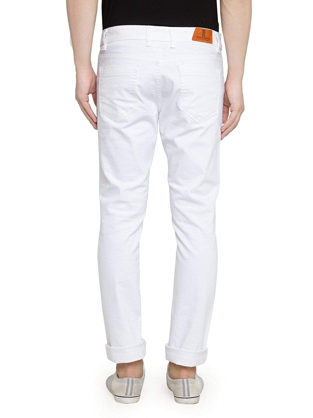 Ben Martin Men's White Cotton Denim Jeans - Image 2