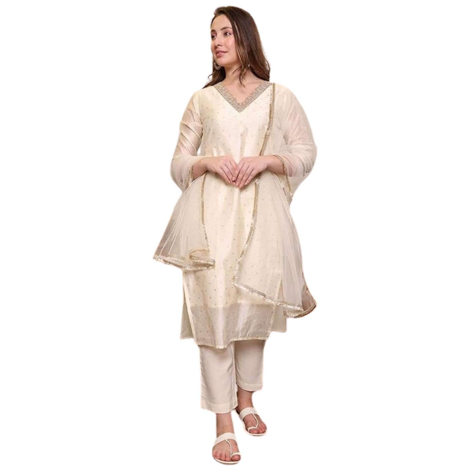 FABIAN FASHION Chanderi Cotton Silk Kurta Set for Women