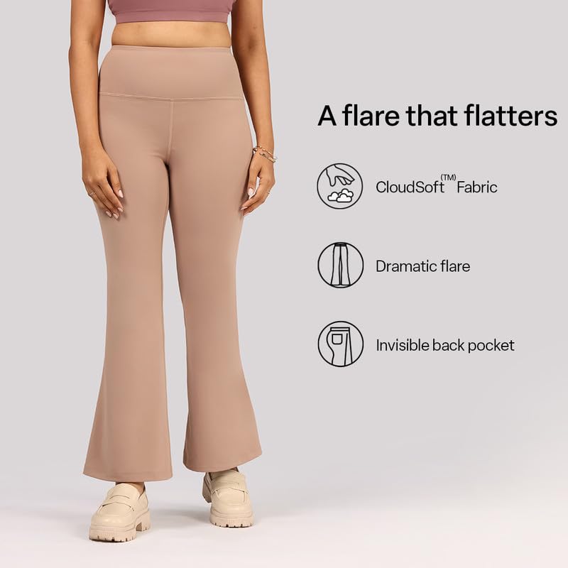 BlissClub Women's Flare Pants - High Waist Stretch - Image 3