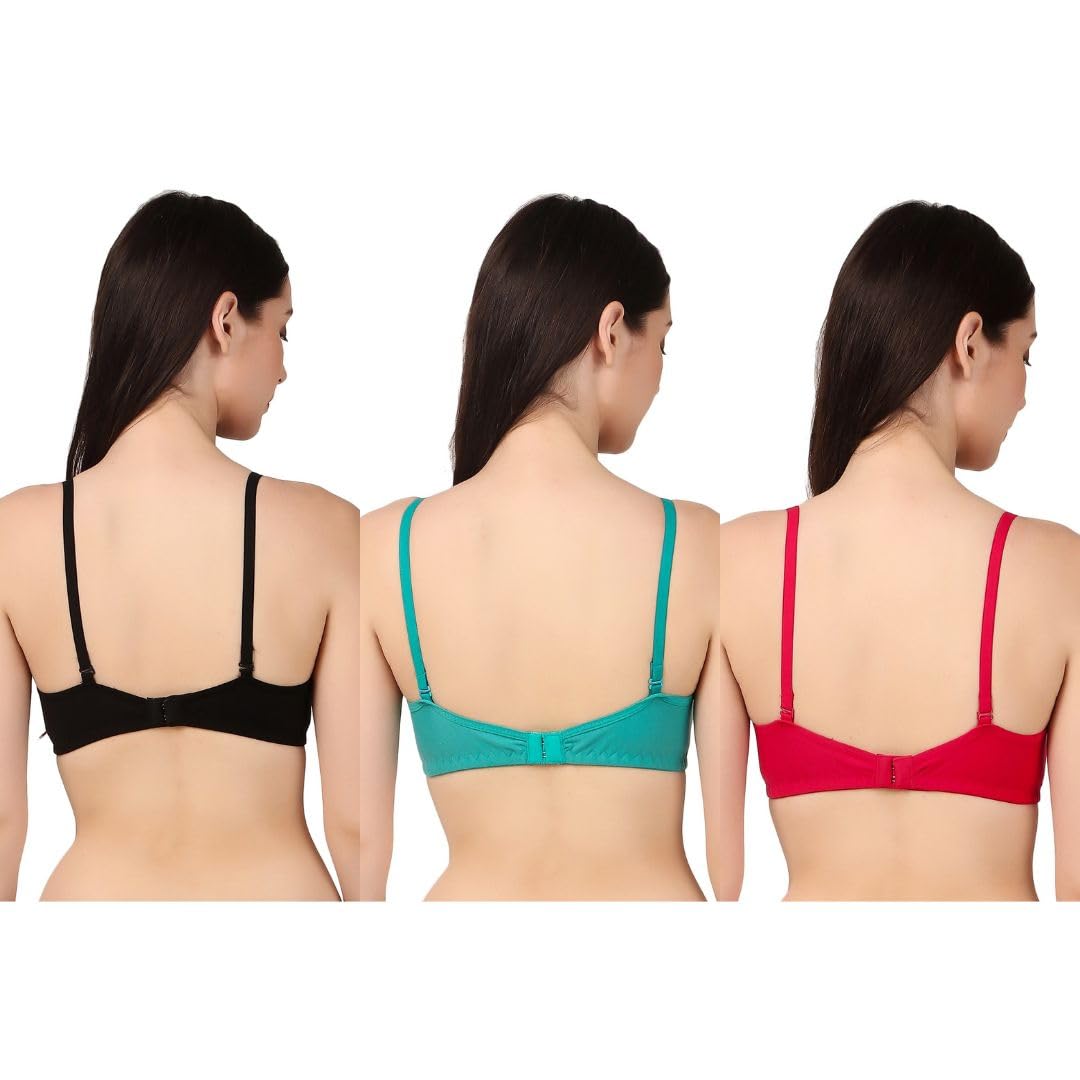 Kinzie Women's Lingerie Set - Padded Bra Cotton Blend Black - Image 3