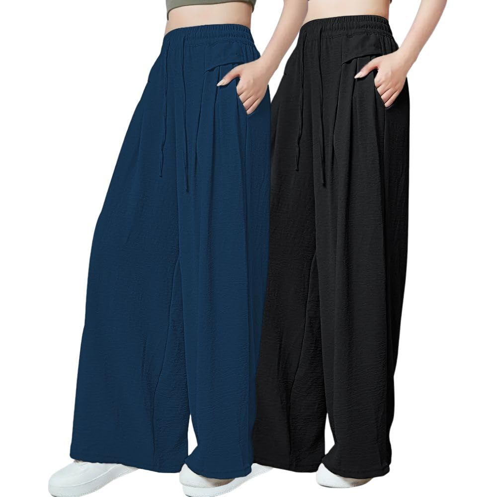 GRECIILOOKS Women's High-Waisted Textured Trousers