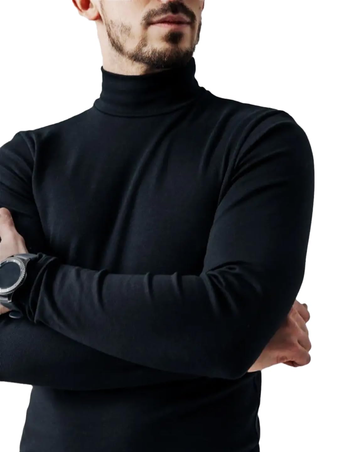 LEOTUDE Men's Black Cotton Blend T-Shirt - Image 4