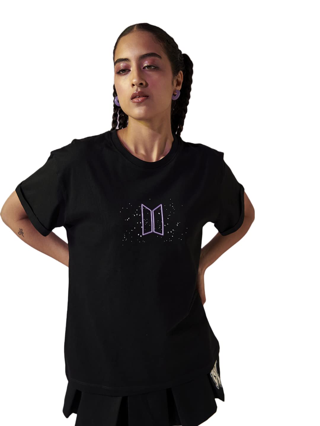 BTS My Universe Printed Cotton T-Shirt for Women