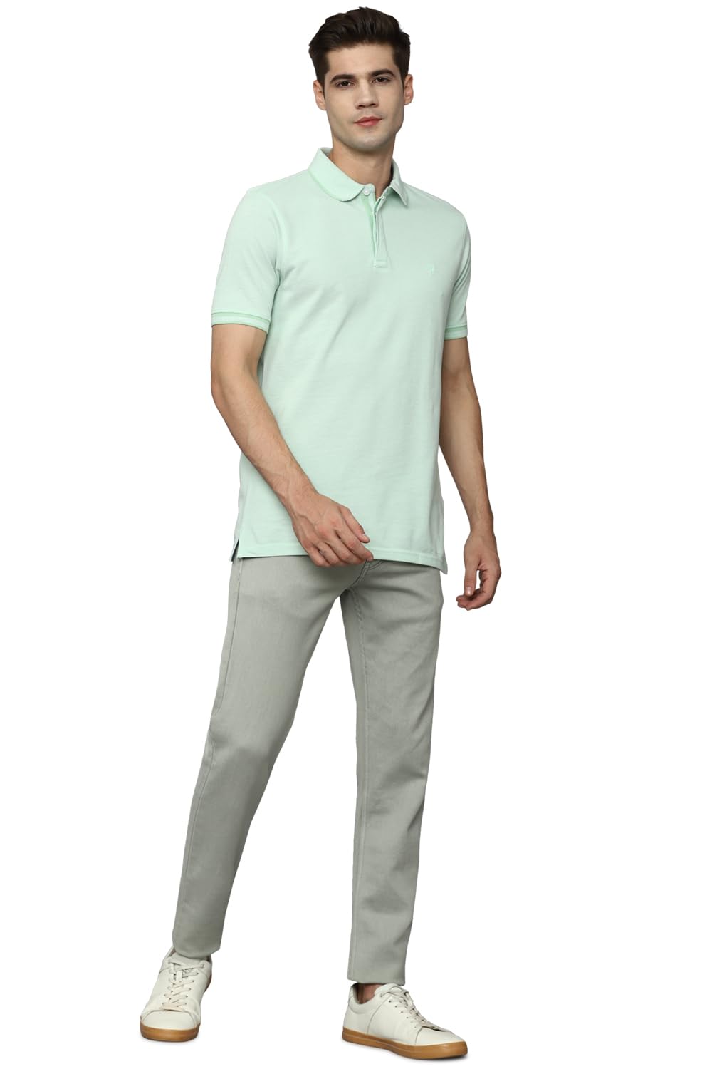 Allen Solly Men Cotton Solid T-Shirt - Mint - Image 5