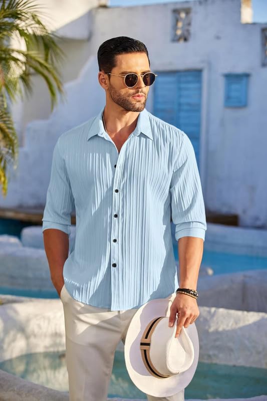 FINIVO Men's Shirt - Sky - Image 3