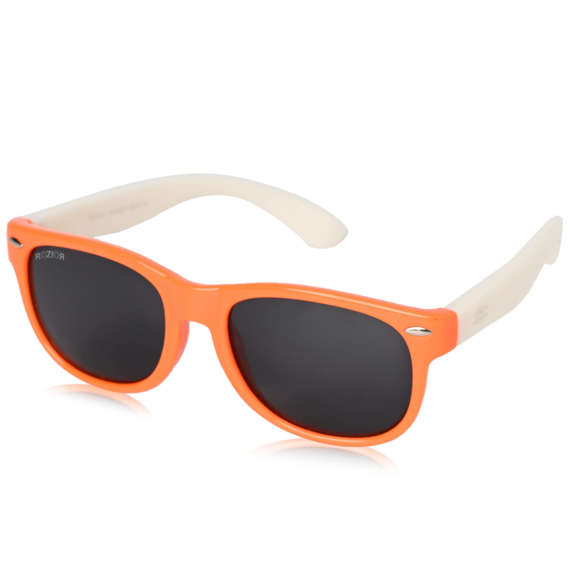 ROZIOR Kid's Polarized Sunglasses - Orange Frame Black Lens