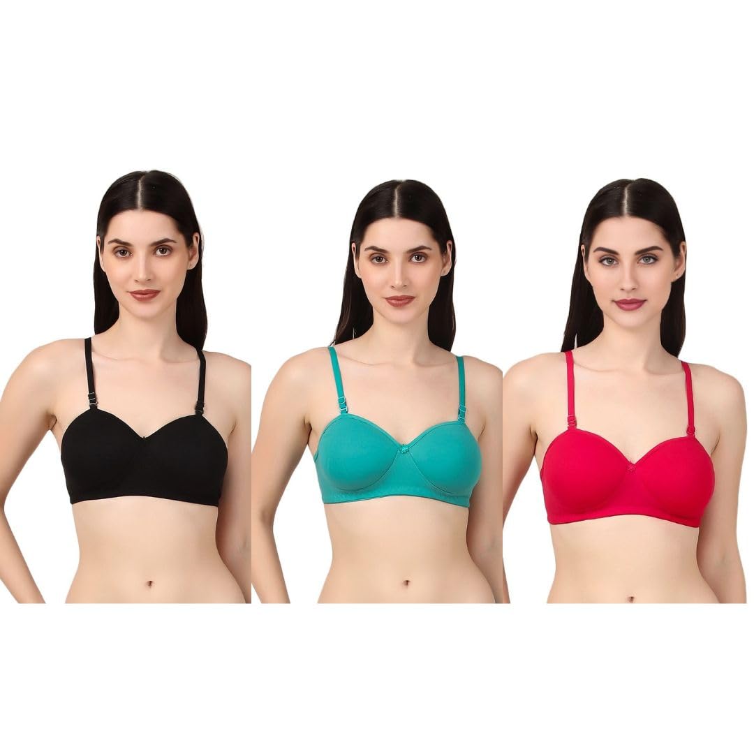 Kinzie Women's Lingerie Set - Padded Bra Cotton Blend Black - Image 4