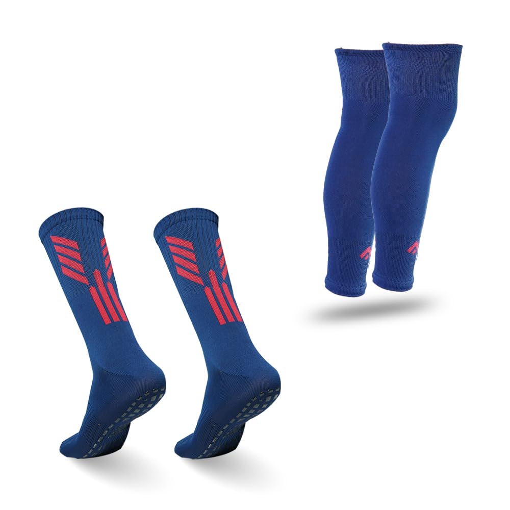Mizaki Anti-Slip Football Socks for Men & Women - Dark Blue