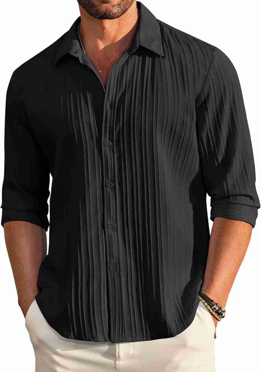 Oquent Men Linen Casual Button Down Shirt