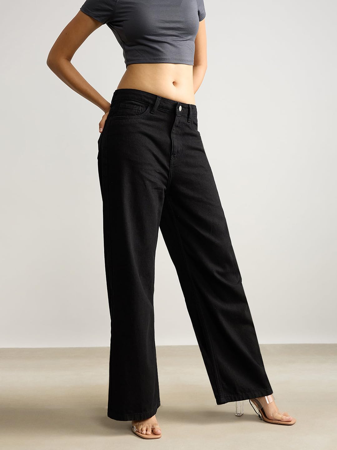 KOTTY Women's Black Flared Jeans - Image 2