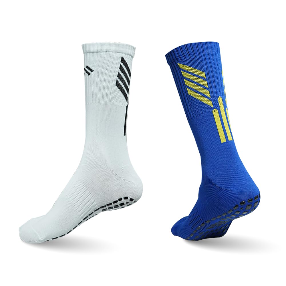Mizaki Unisex Football Socks - White Blue