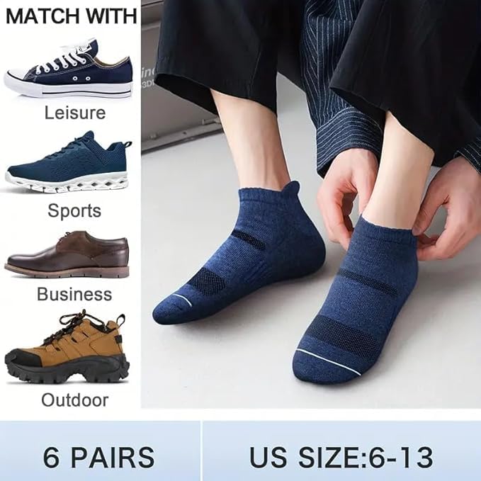 JEMOX Men's Ankle Socks - Cotton Blend - Image 4
