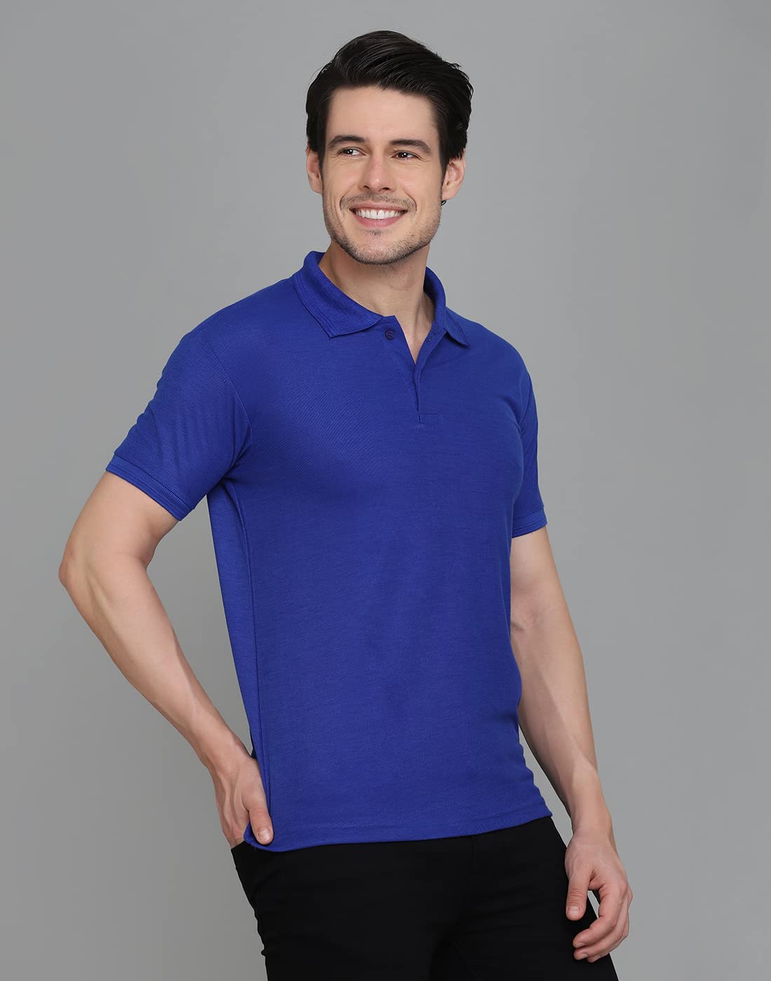 INKKR Men Polo Neck T-Shirt - Royal - Image 4