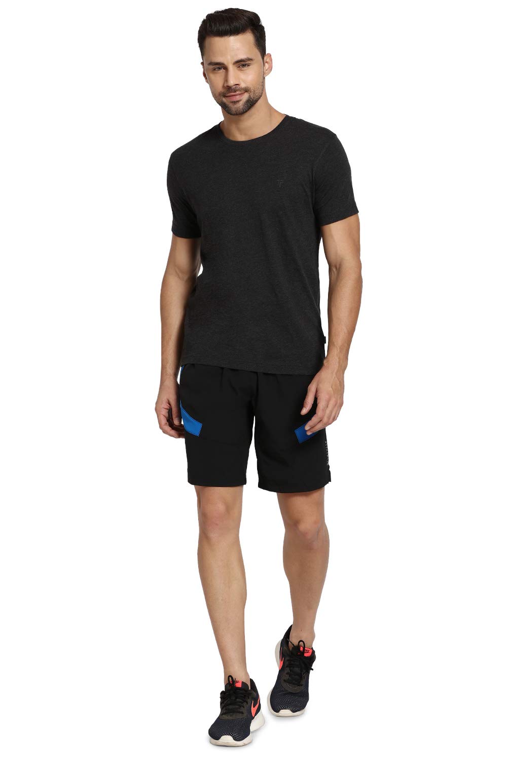 Van Heusen Men's Solid T-Shirt - Charcoal - Image 4