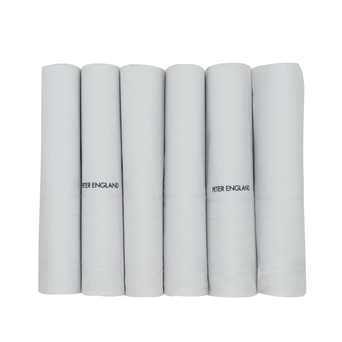 Peter England Men's White Cotton Handkerchief