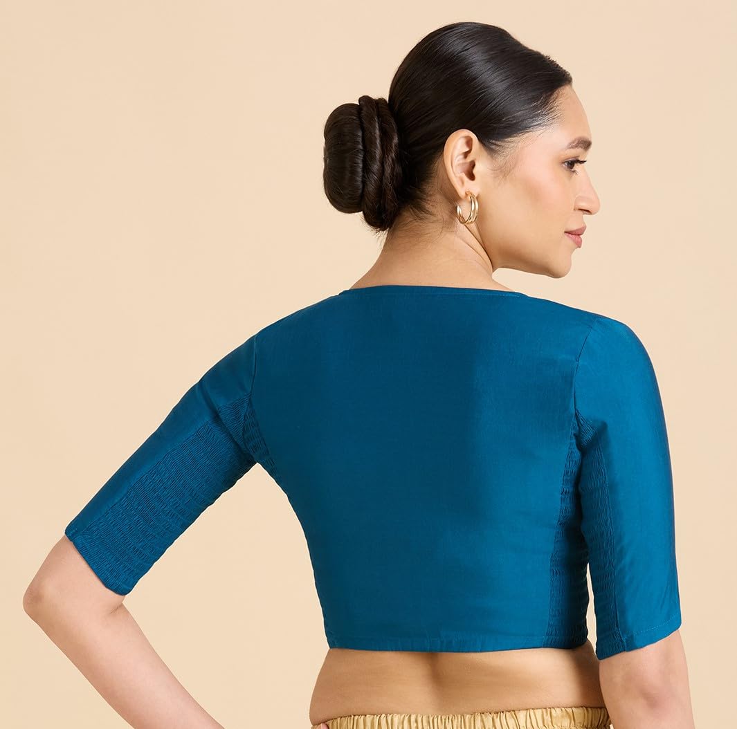 Studio Shringaar Saree Blouse for Women - Midnight Blue - Image 3