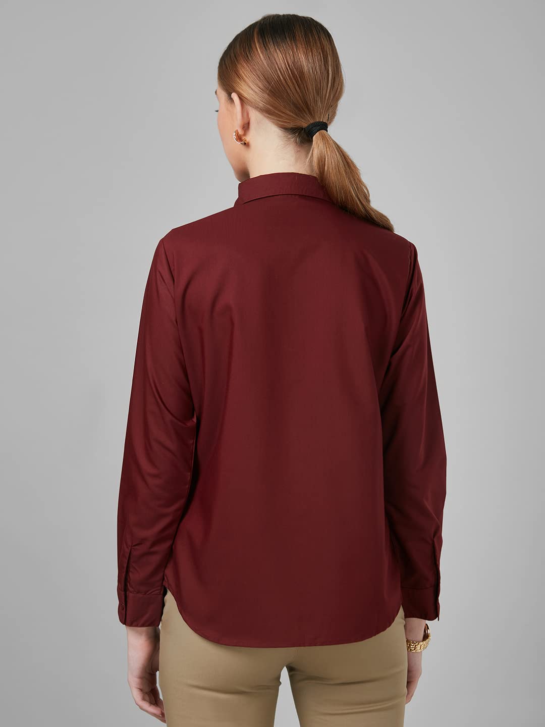 Style Quotient Women's Formal Shirt - Maroon - Image 5